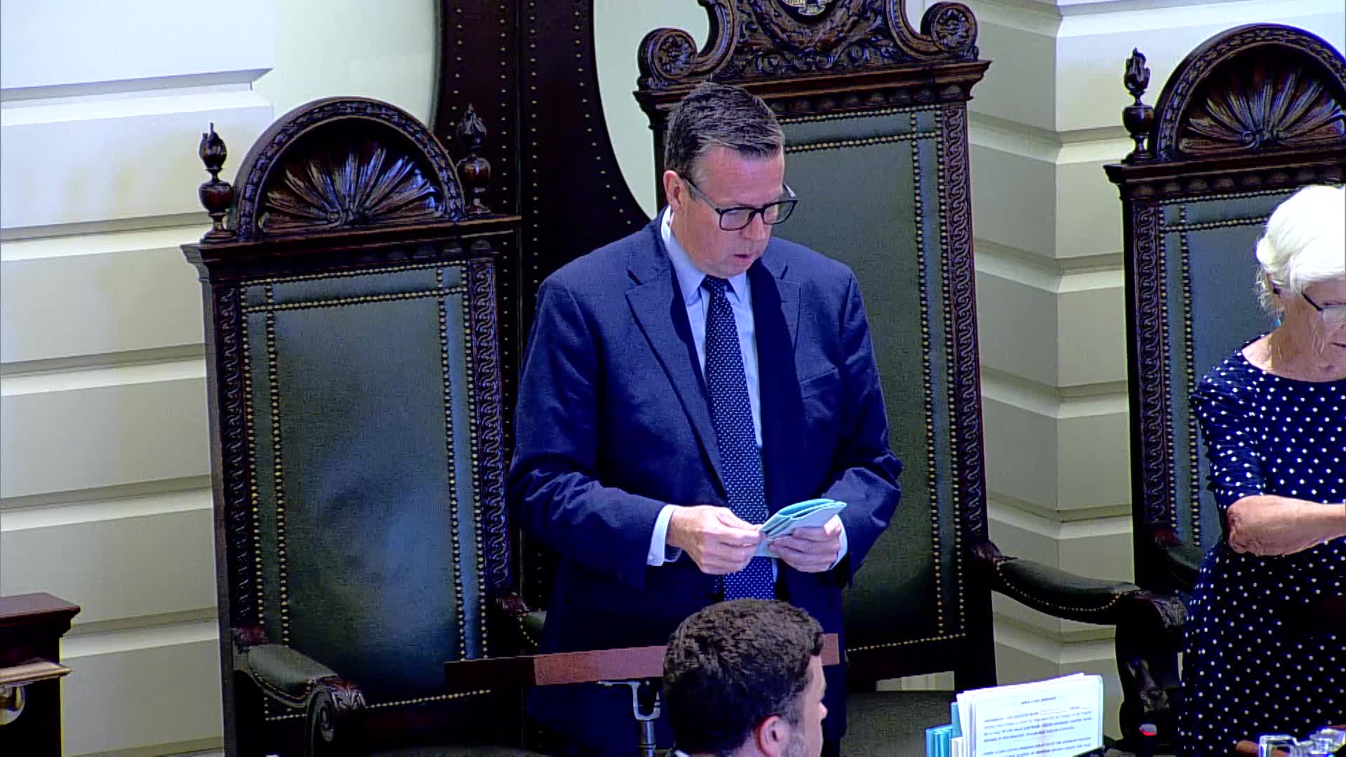 Senate adopts resolutions honoring volunteers and library; adjourns in memory of Lorraine Patricia Steele