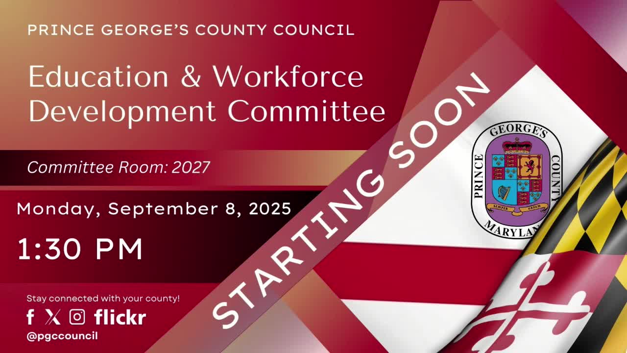 Prince George's County Education Committee reviews $59M transfer request for fiscal year 2025
