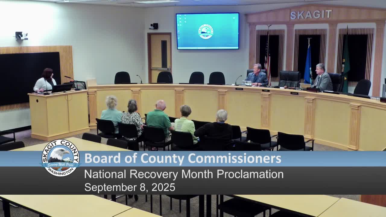Skagit County Commissioners Proclaim September 2025 as Recovery Month