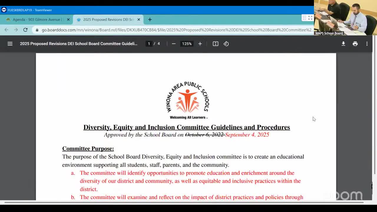 School Board Approves DEI Committee Bylaws to Enhance Community Participation