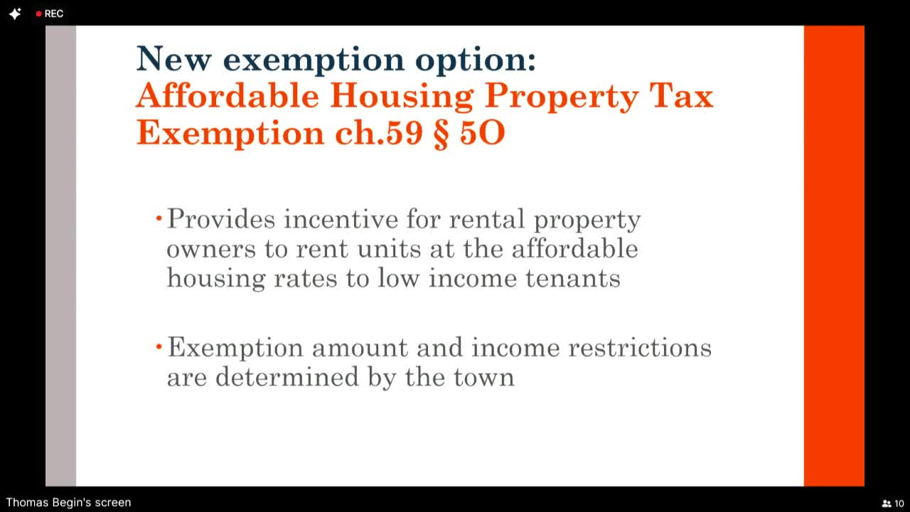 Acton explores affordable housing tax exemption to support low-income tenants
