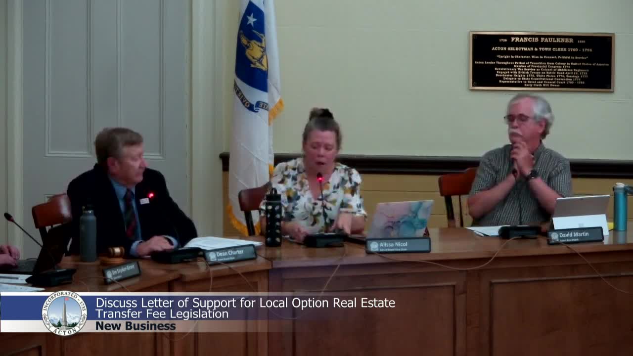 Acton residents support local option for real estate transfer fee legislation
