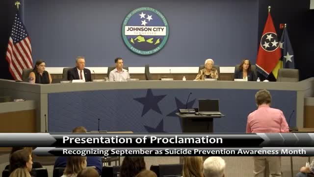 Mayor Hunter Proclaims September 25 Suicide Prevention Awareness Month in Johnson City