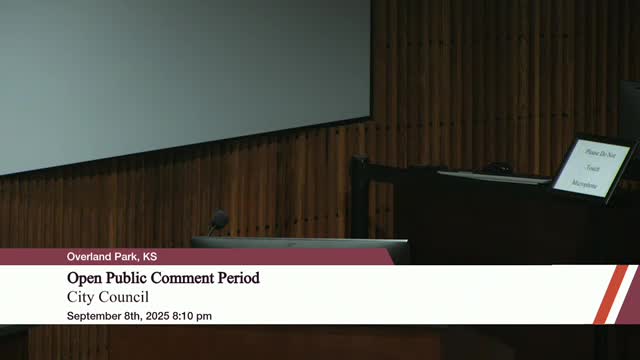 Greer Banks urges Overland Park Council to reject USDOT traffic safety grant terms
