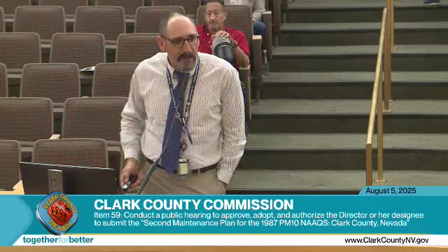 Clark County submits second 10‑year maintenance plan for 1987 PM10 standard to EPA