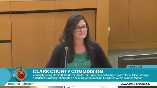 County approves Power Plus outdoor storage permit in Sunrise Manor with operational conditions