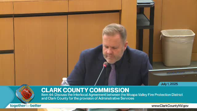 Commissioner asks staff to revise interlocal agreement with Moapa Valley Fire Protection District