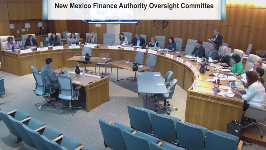 Legislators Hear Wide-Ranging New Mexico Finance Authority Update; Committee Adopts Interim Work Plan