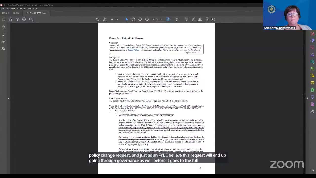 BASC backs policy edits to align with Senate Bill 78 and federal accreditation database