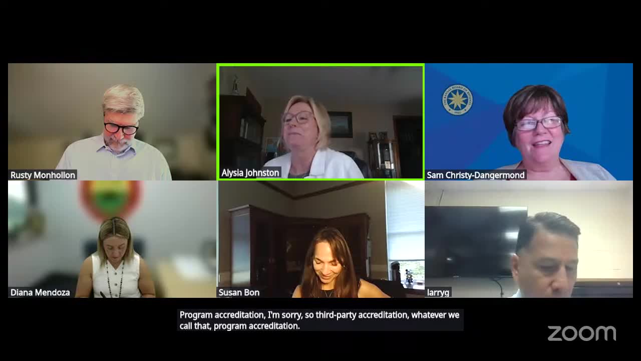 KBOR staff present statewide program‑accreditation inventory, showing dozens of accredited programs