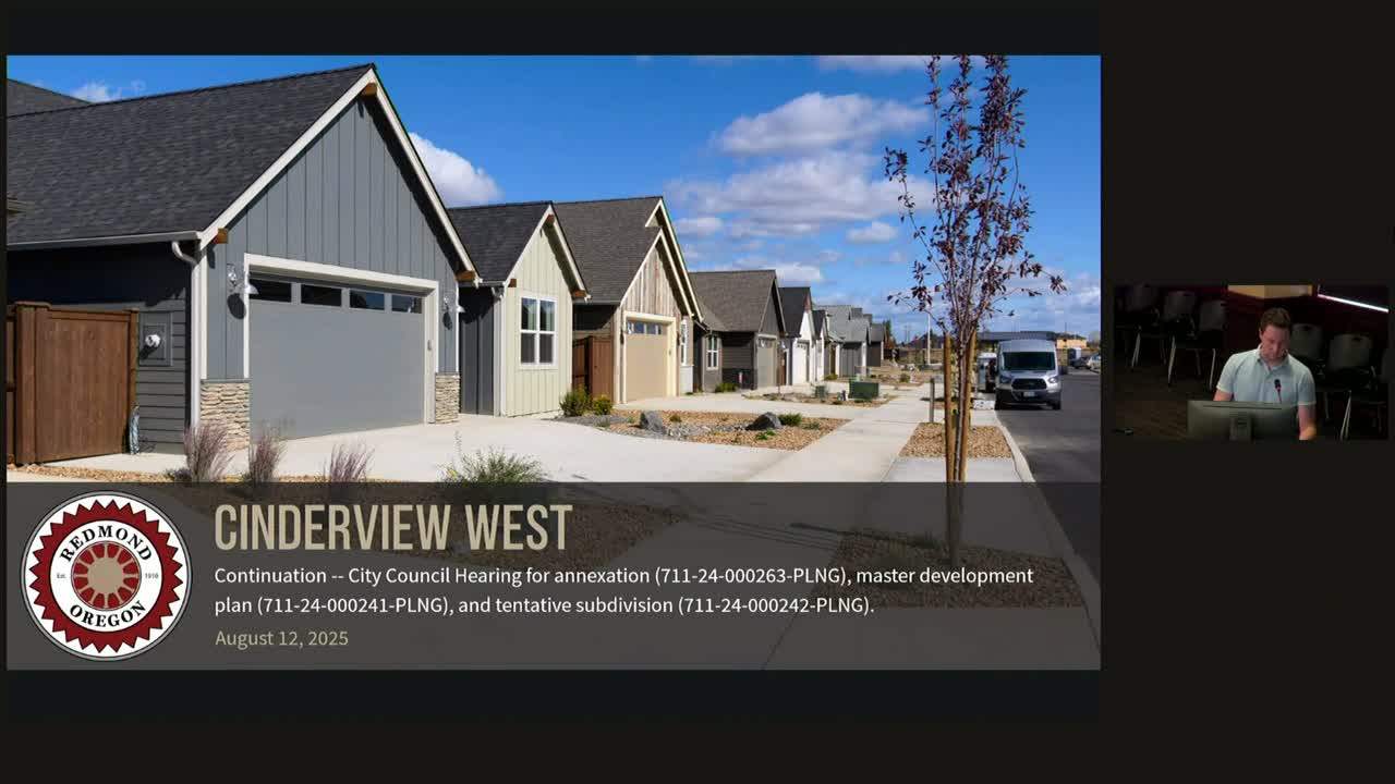 Council approves Cinderview West master plan, annexation and transfers Pershall Way jurisdiction to city