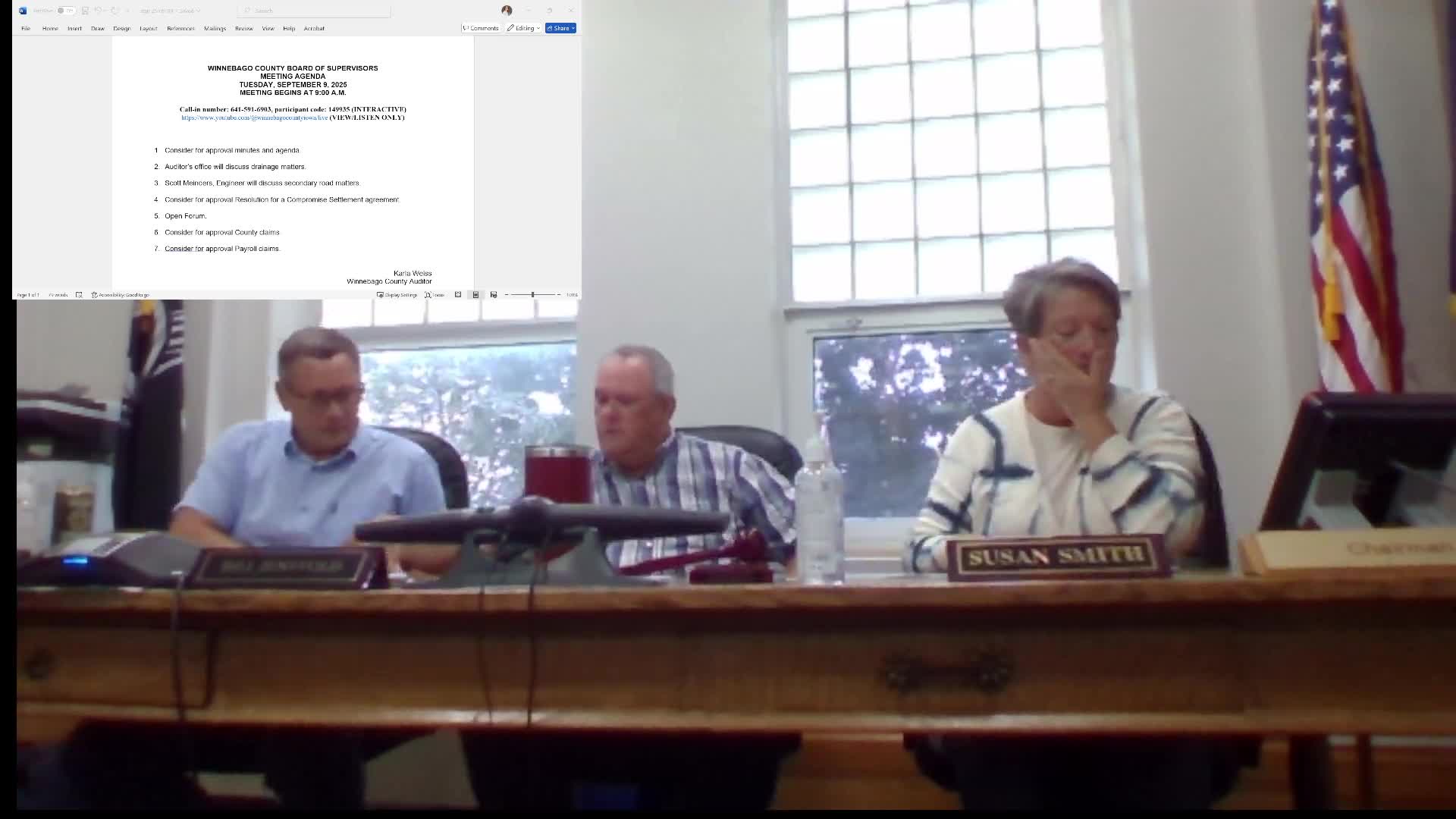 Winnebago County Board Supervisors Discuss Compromise Settlement Agreement Amid Discontent