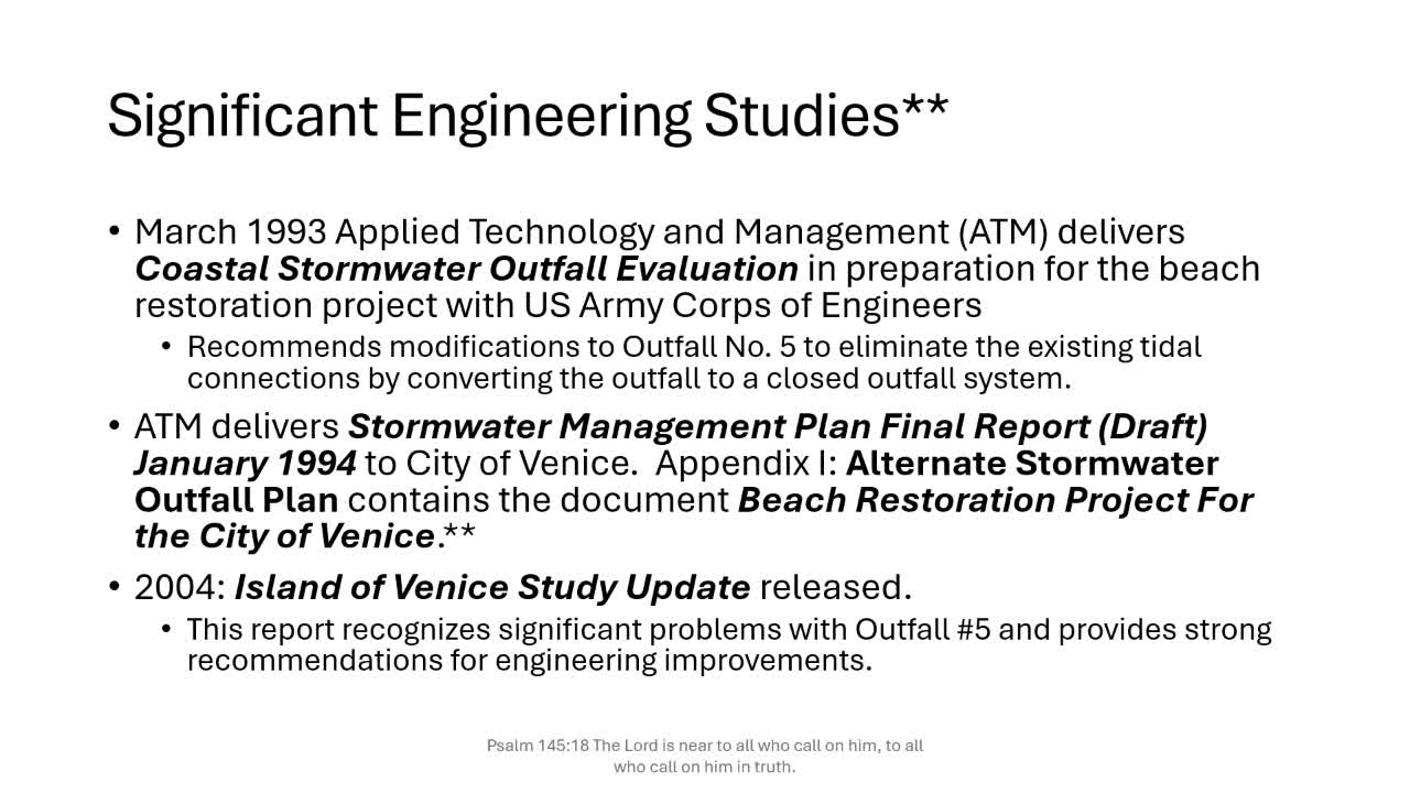 Venice City Council Reviews Beach Restoration Tied to Flamingo Ditch Problems