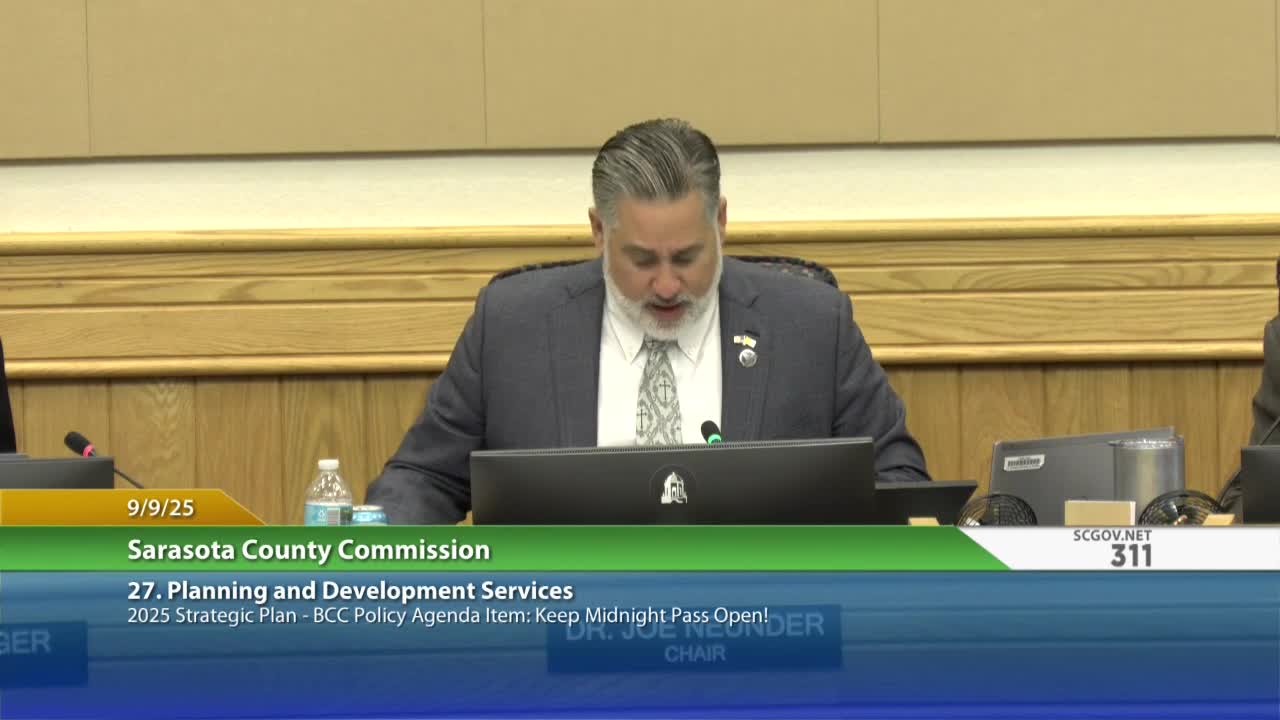 Commission Discusses 2025 Policy Action to Keep Midnight Pass Open