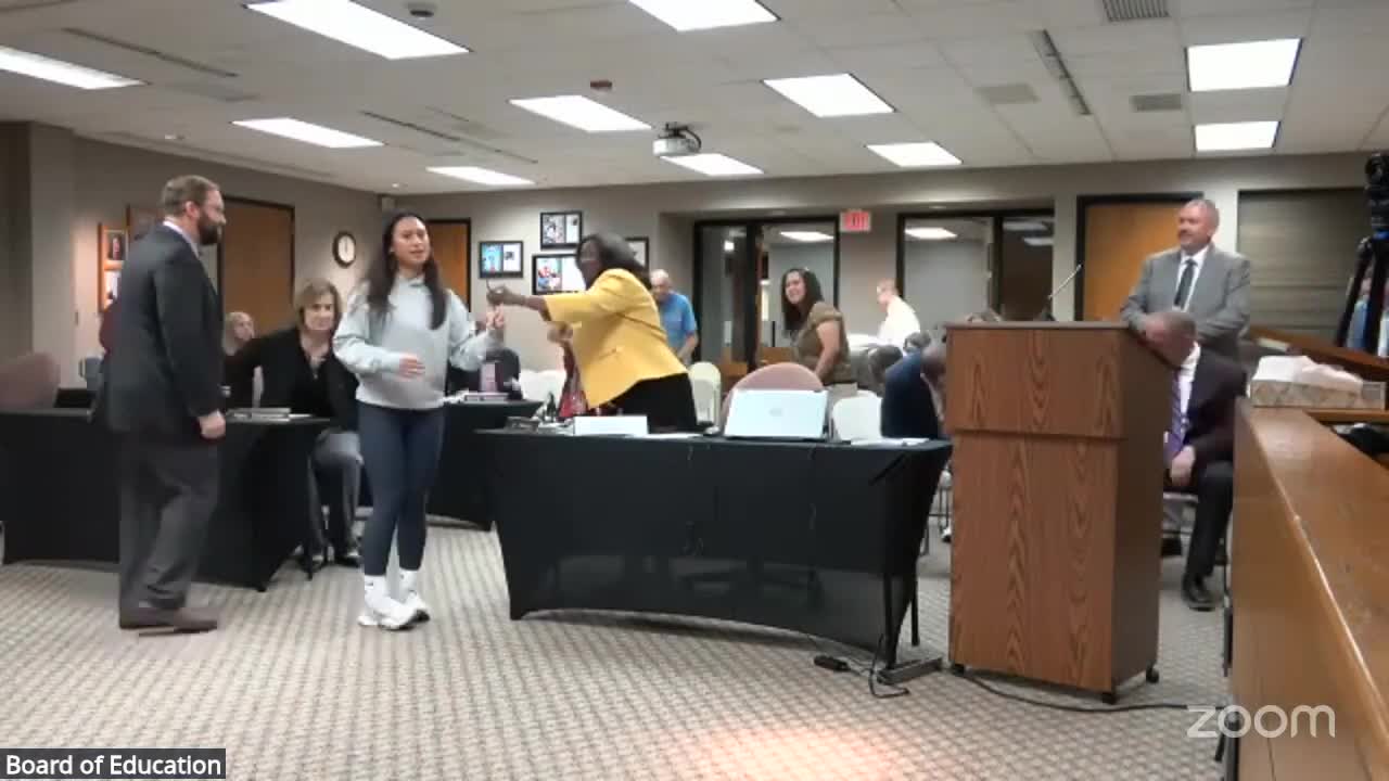 Topeka High students and staff recognized; school bank MOU placed on consent agenda