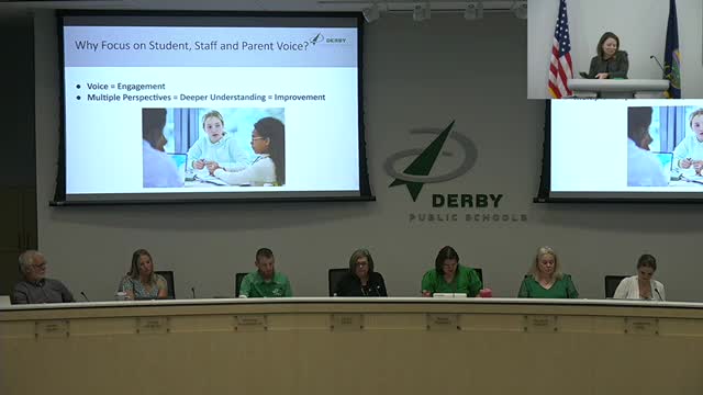Derby board reviews eAcademy handbook language on attendance logs, hybrid options and orientation