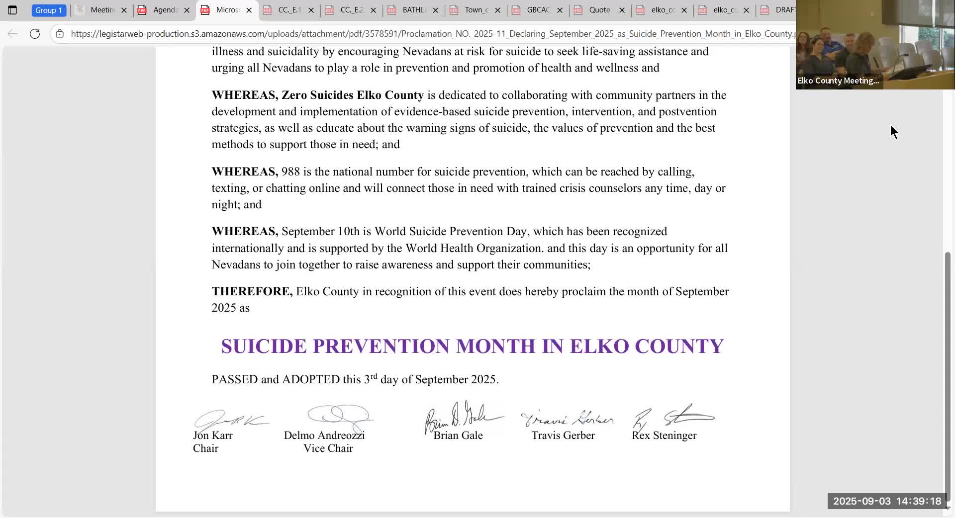 Elko County Hosts Suicide Awareness Walk and Training Events in September