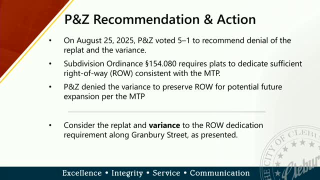 Cleburne City Council Approves Variance Request Amid Public Support