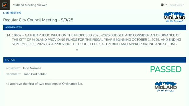 Midland City Council Discusses Tax Rate Increase Amid Public Opposition