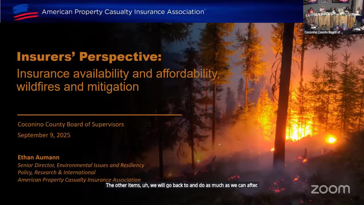 Coconino County Discusses Wildfire Insurance Crisis with Insurance Industry Leaders
