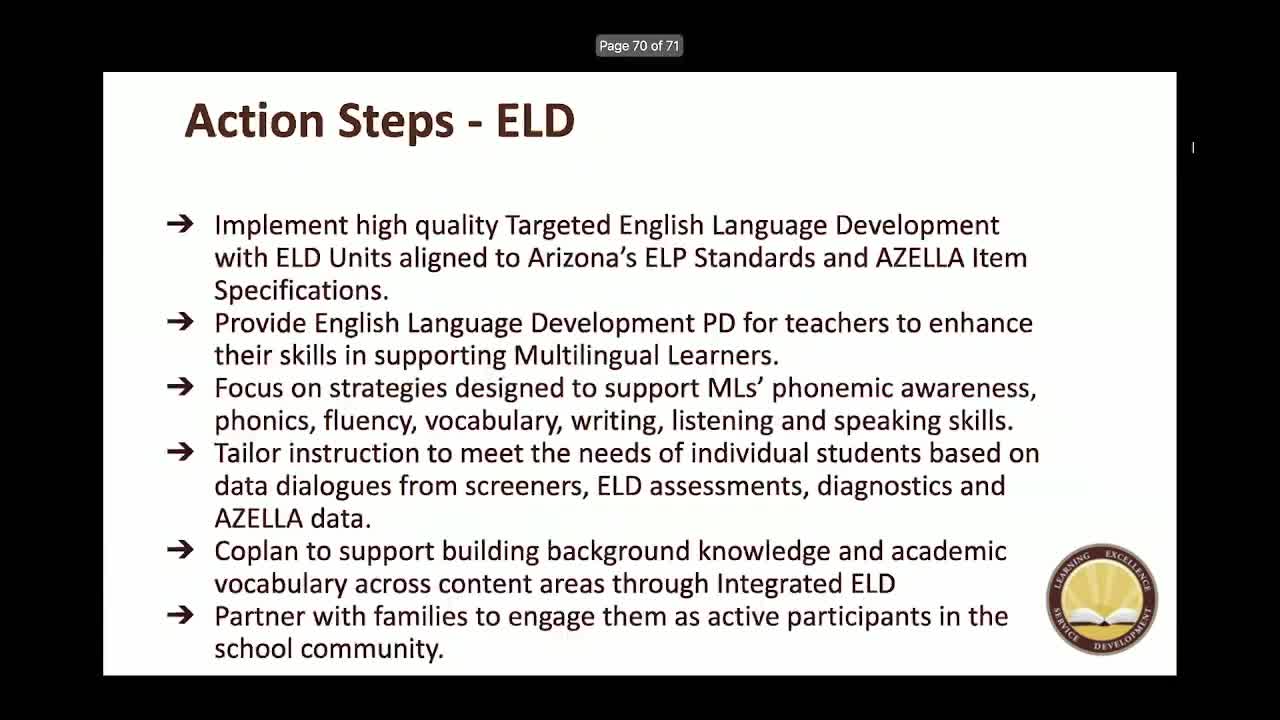 School Leaders Focus on ELD Strategies and Data-Driven Improvement for Student Success