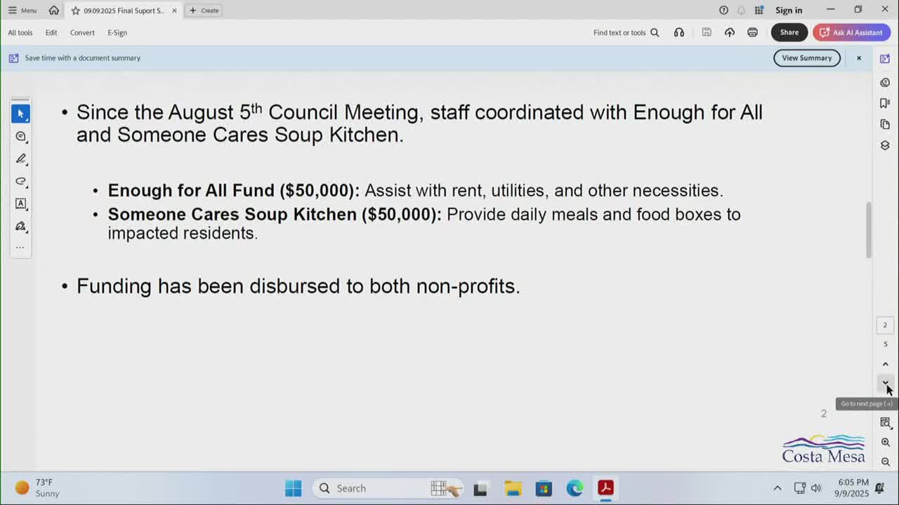 Costa Mesa City Council discusses eviction transparency and fund distribution for impacted residents