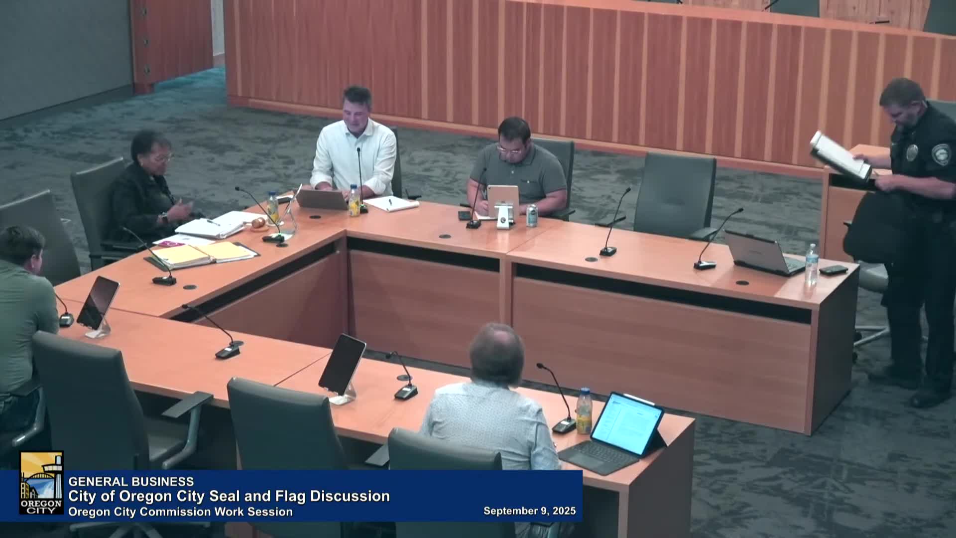 Oregon City Commission Debates Updating City Seal and Flag Design