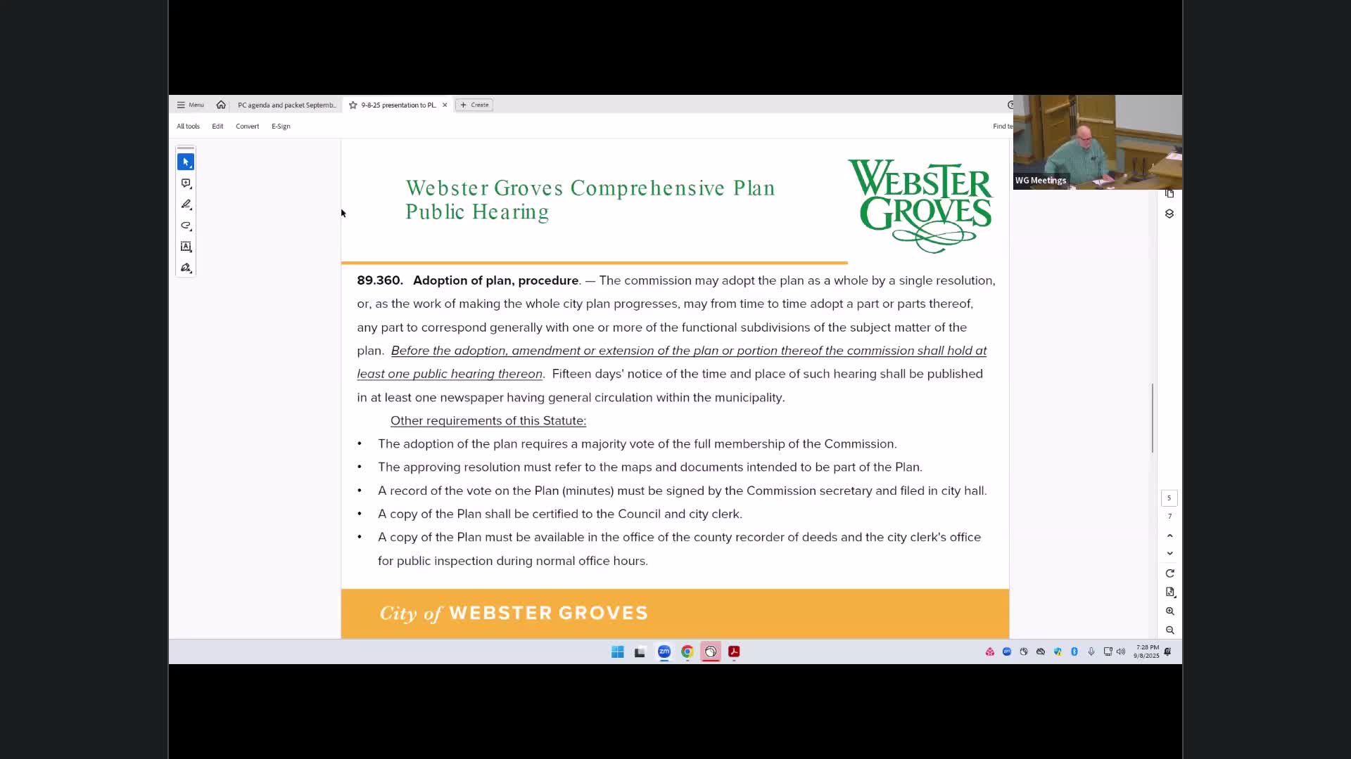 Community Member Proposes Eighth Pillar to Webster Groves Comprehensive Plan