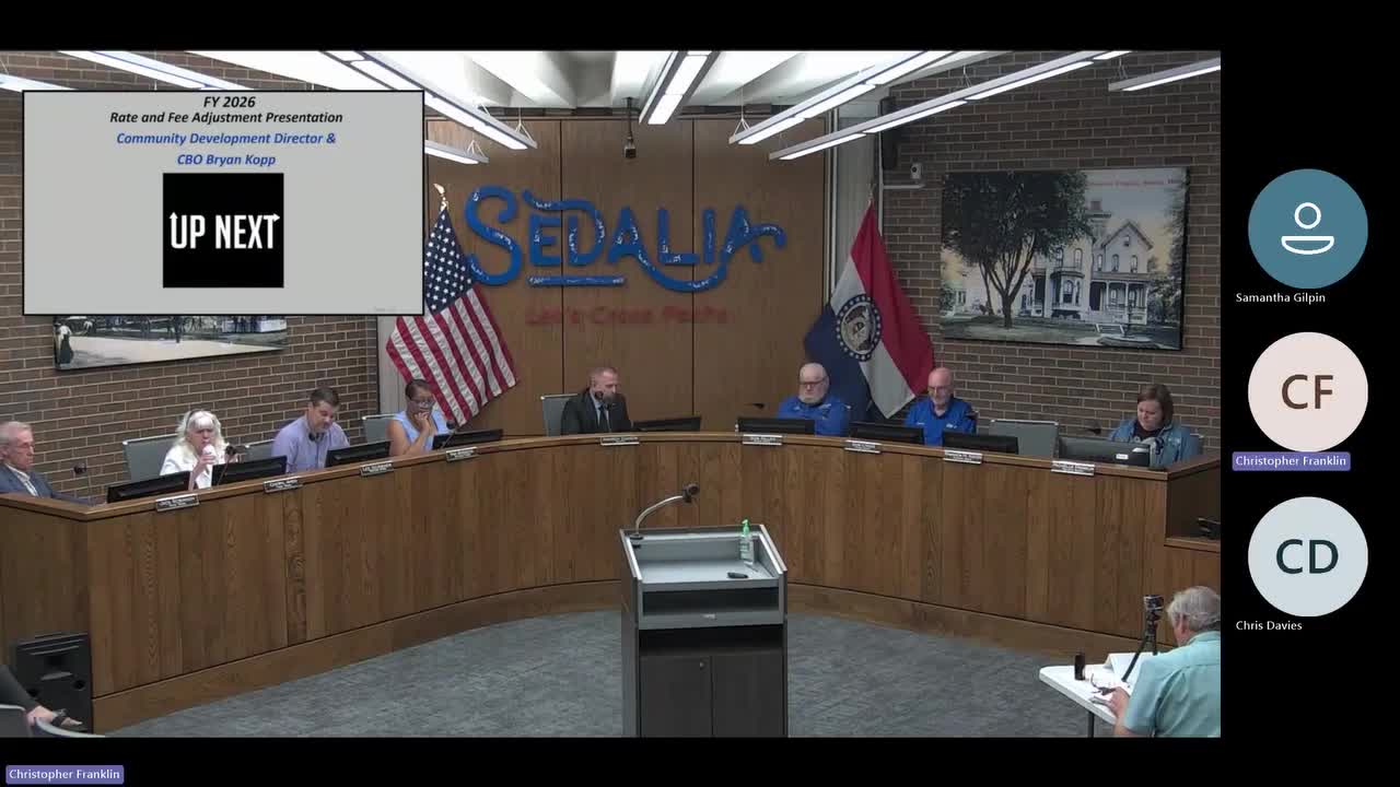 City presents uniform building‑permit and planning fee updates, adds annexation and floodplain permit fees