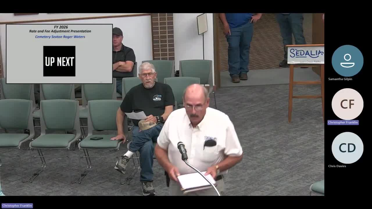 Council approves cemetery backhoe purchase; cemetery staff previews fee changes and Heckert family gift