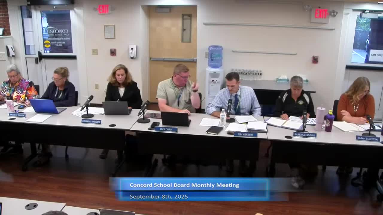 Concord School Board Accepts $16000 Donation for Spring Concerts from Walker Lecture Series