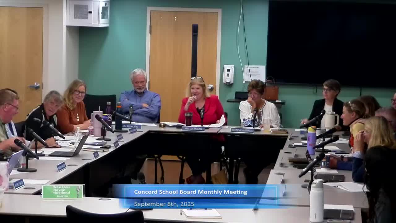 Concord School Board Approves New Teachers and Fall Coaches at Recent Meeting