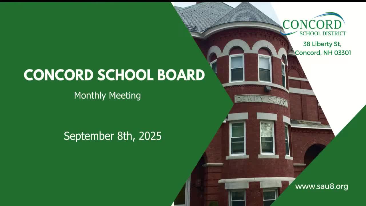 Board Meeting Reflects on Superintendent Murphy's Passing and Honors Concord High Students