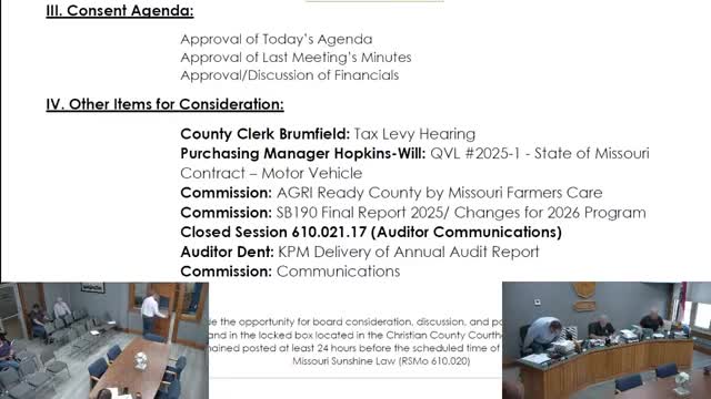 Christian County commissioners keep property tax levy flat after debate over $250,000 calculation