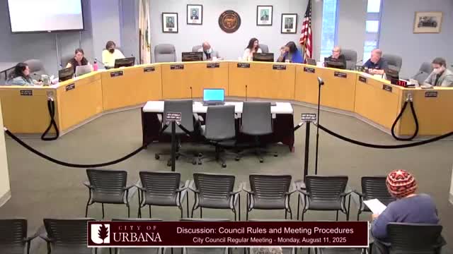 Urbana council debates rule changes: voting order, chair role, abstentions, agenda placement and meeting-time limits