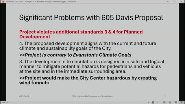Evanston Council Reviews High Rise Controversy Over Environmental Impact and Wind Safety