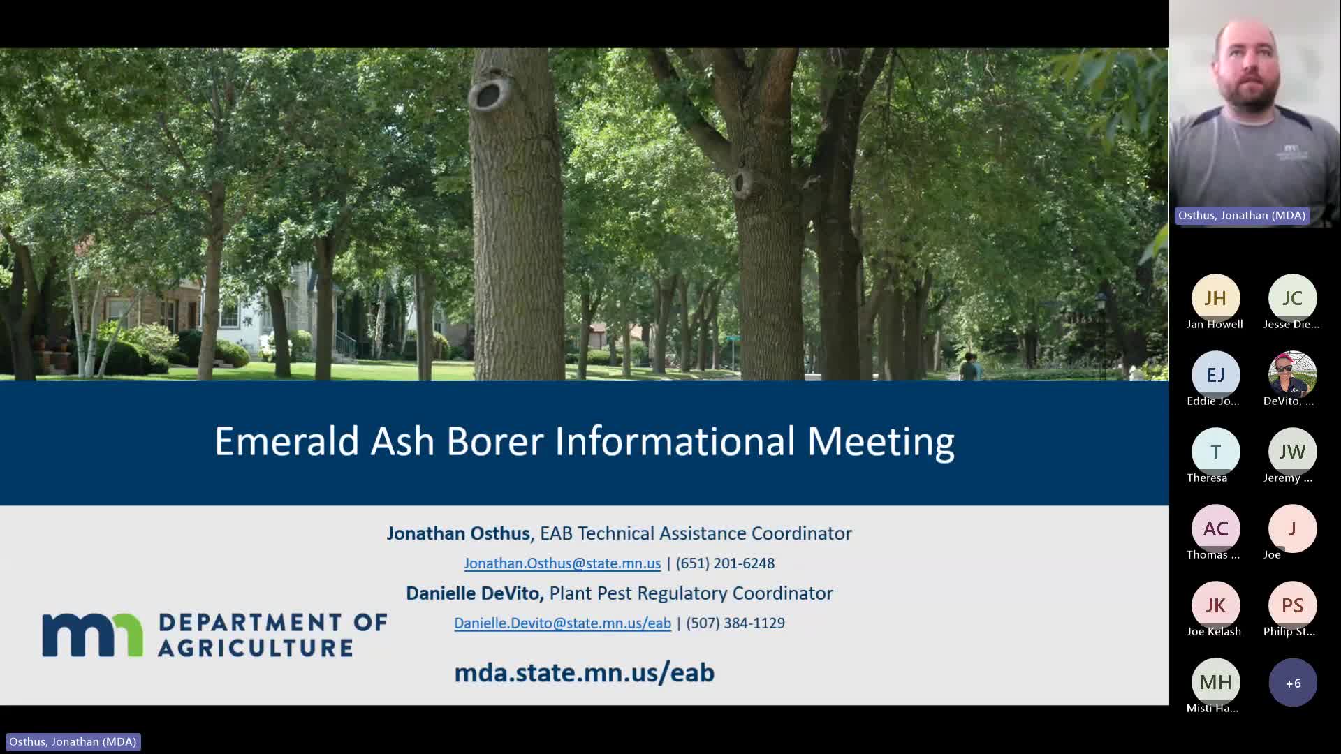 Minnesota Department of Agriculture Holds Emerald Ash Borer Meeting in Pine and Renville Counties