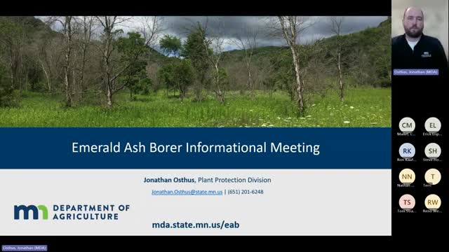 Emerald Ash Borer Coordinator Hosts Meeting for Kanabek and Cass County Residents