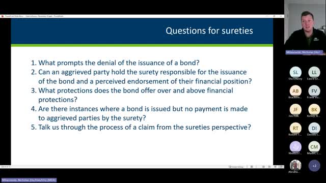 Advisers Discuss Role of Surety Bonds and Financial Oversight for Businesses