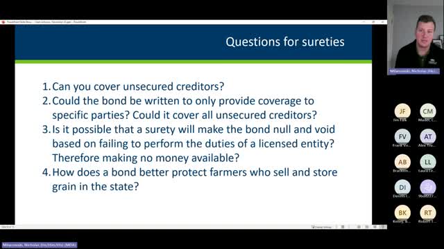 MDA Considers Financial Review Process for Bond Companies in Meeting with Stakeholders