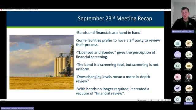 Advisory Group Discusses Bonding Requirements and Financial Review Gaps for Grain Companies