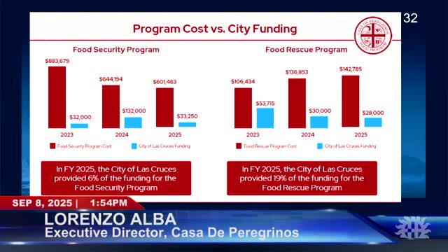 Casa de Peregrinos requests $100000 to sustain food service operations in Las Cruces