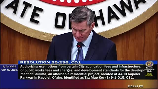 Council approves fee and requirement exemptions for Laulima affordable housing project in Kapolei
