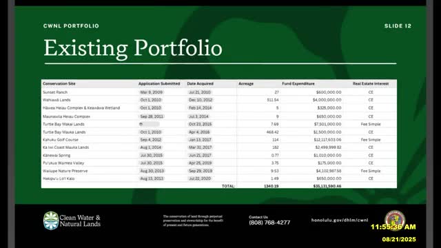 Kevin O'Shea presents affordable housing and land management updates to council committee