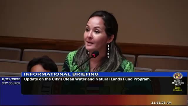 Deputy Director Tashner discusses Honolulu's Clean Water and Natural Lands Program progress
