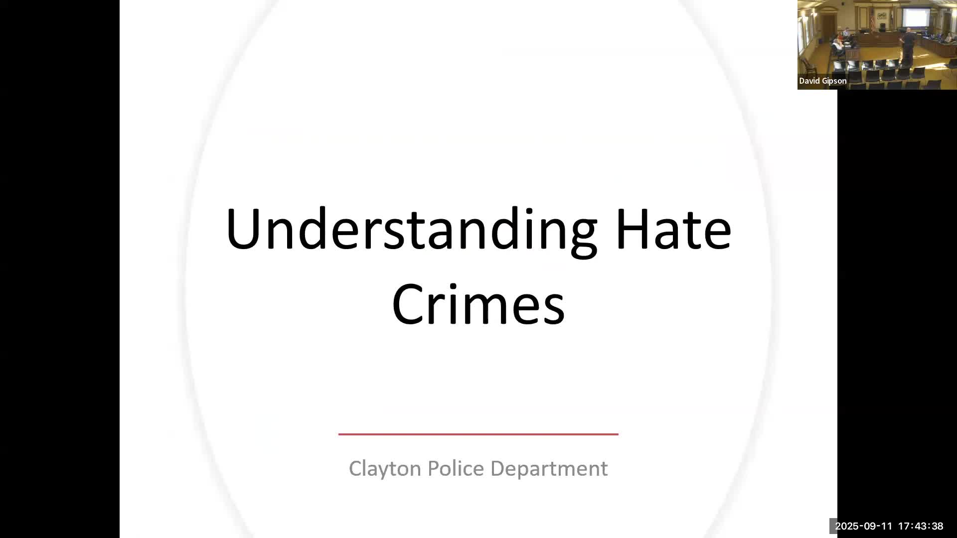 Missouri Official Explains Hate Crime Laws and Recent Trends in Clayton Presentation