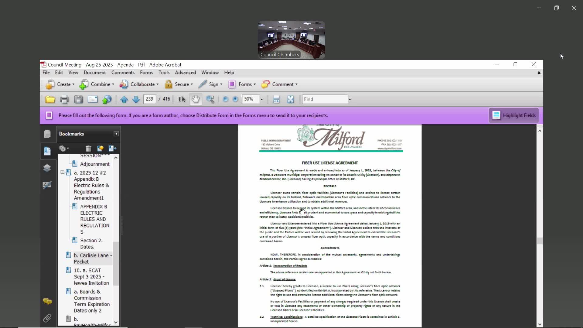 Council authorizes renewal of Bayhealth fiber lease to use city's unused fiber capacity