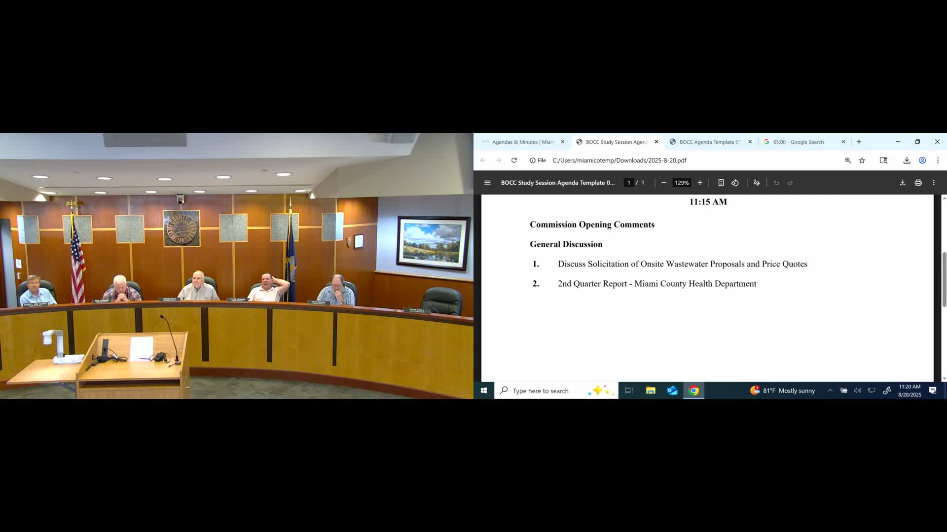 County staff to solicit proposals for on-site wastewater repairs; staff outlines 2-year contract and installer pool