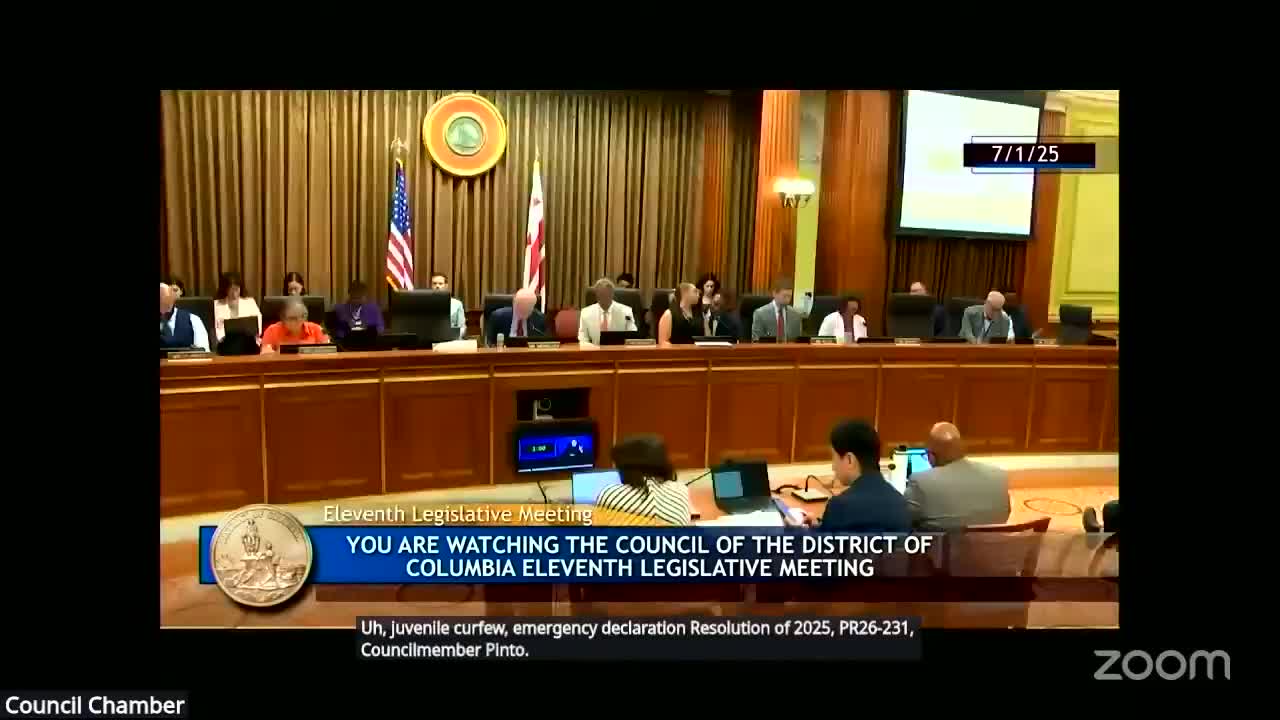 Council approves emergency juvenile curfew with amendments; members add audible‑warning and body‑camera guardrails