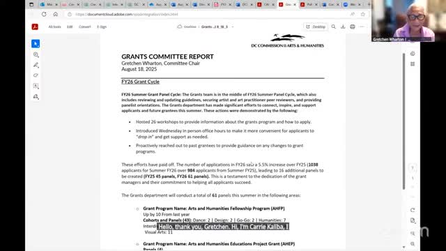 D.C. arts grants team reports higher demand: 1,038 applicants and 61 panels in FY26 cycle